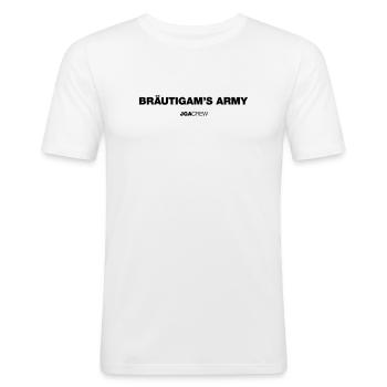 Bräutigams army (JGA - Jungesellenabschied) - Männer Slim Fit T-Shirt - Weiß - Vorne - Nik (191cm)