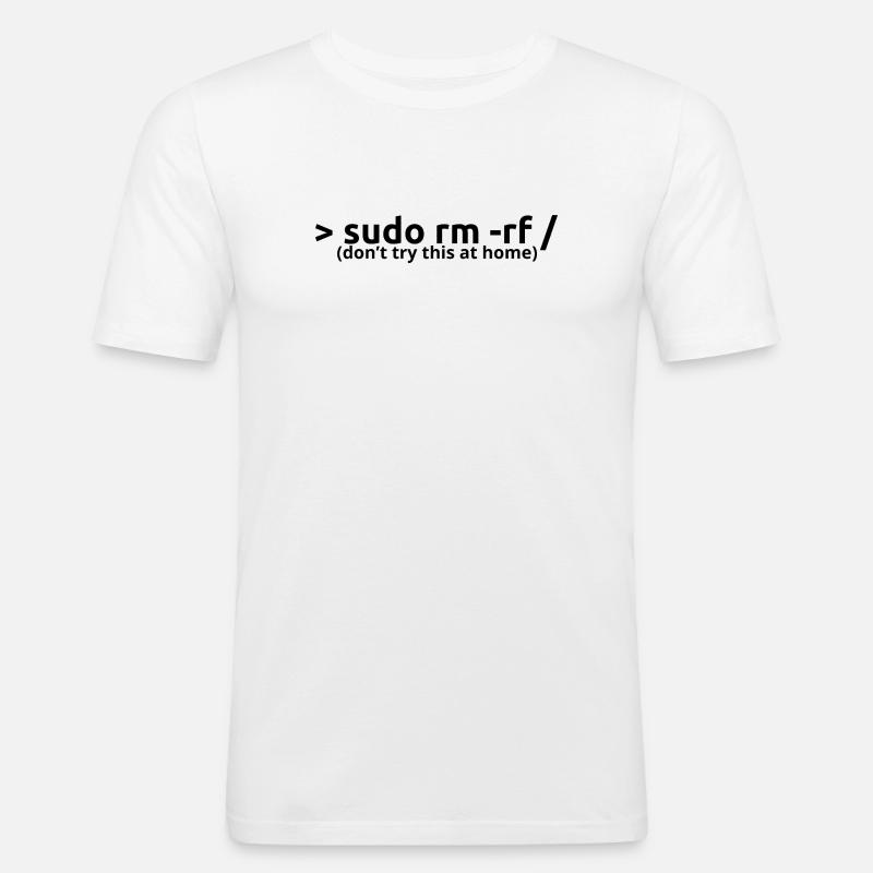 sudo rm rf - Männer Slim Fit T-Shirt - Weiß