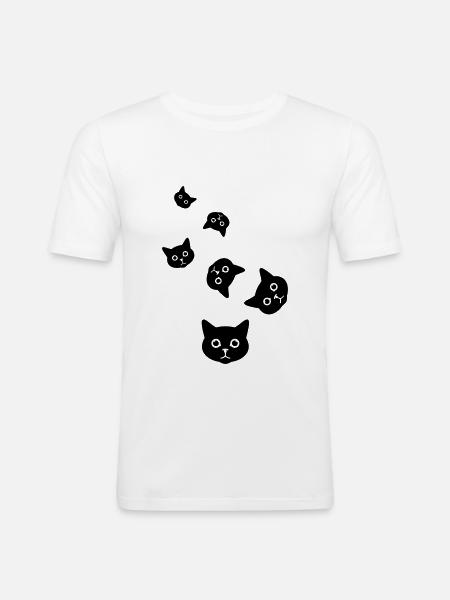 Cat head - Men's Slim Fit T-Shirt - white