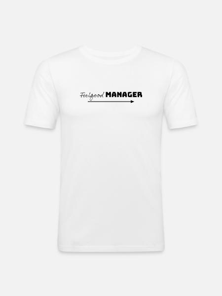 Design Feelgood Manager flèche noire - T-shirt près du corps Homme - blanc