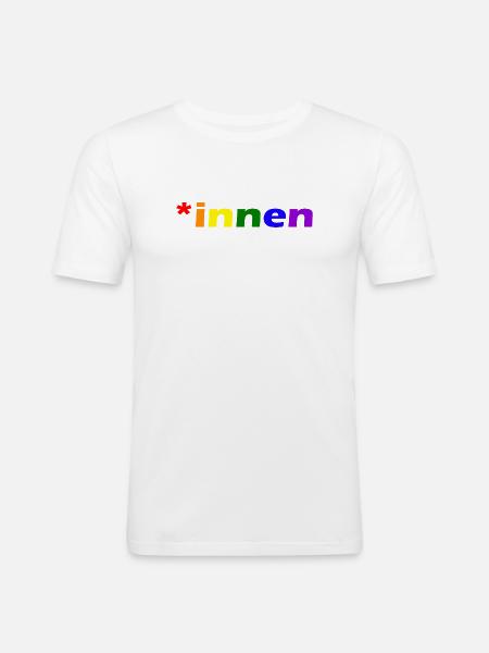 *innen Gendern - Männer Slim Fit T-Shirt - Weiß