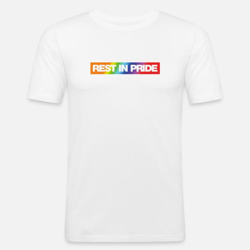 REST IN PRIDE (R.I.P.) Rainbow - Männer Slim Fit T-Shirt - Weiß