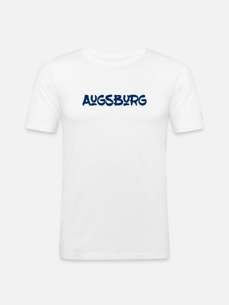 Augsburg - Bayern - Schwaben - Friedberg - Männer Slim Fit T-Shirt - Weiß