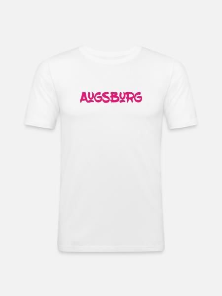 Augsburg - Bayern - Schwaben - Friedberg - Männer Slim Fit T-Shirt - Weiß