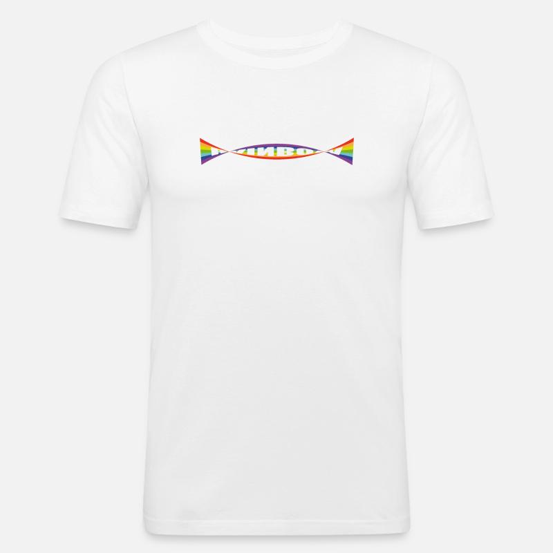 Rainbow flag Variation - Männer Slim Fit T-Shirt - Weiß