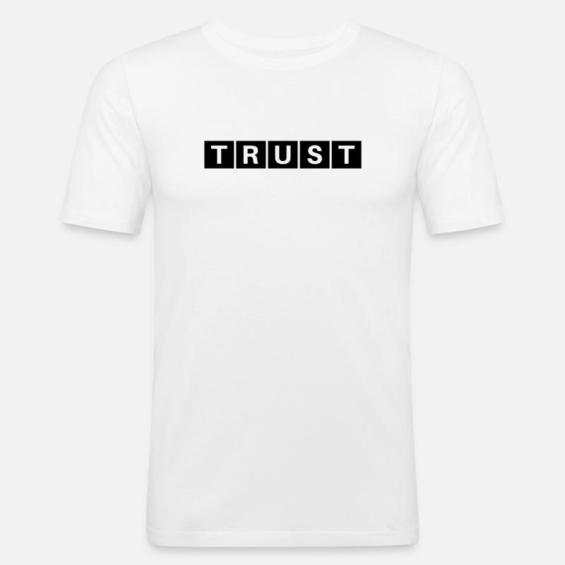 TRUST BLACK BASE KOLLEKTION - Männer Slim Fit T-Shirt - Weiß