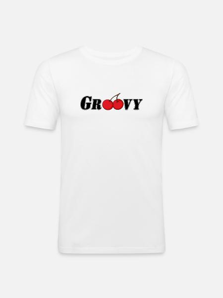 Red cherry - Men's Slim Fit T-Shirt - white