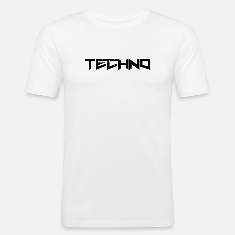 Techno - Men's Slim Fit T-Shirt - white