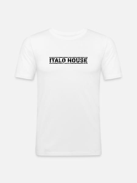 Italo House - Männer Slim Fit T-Shirt - Weiß