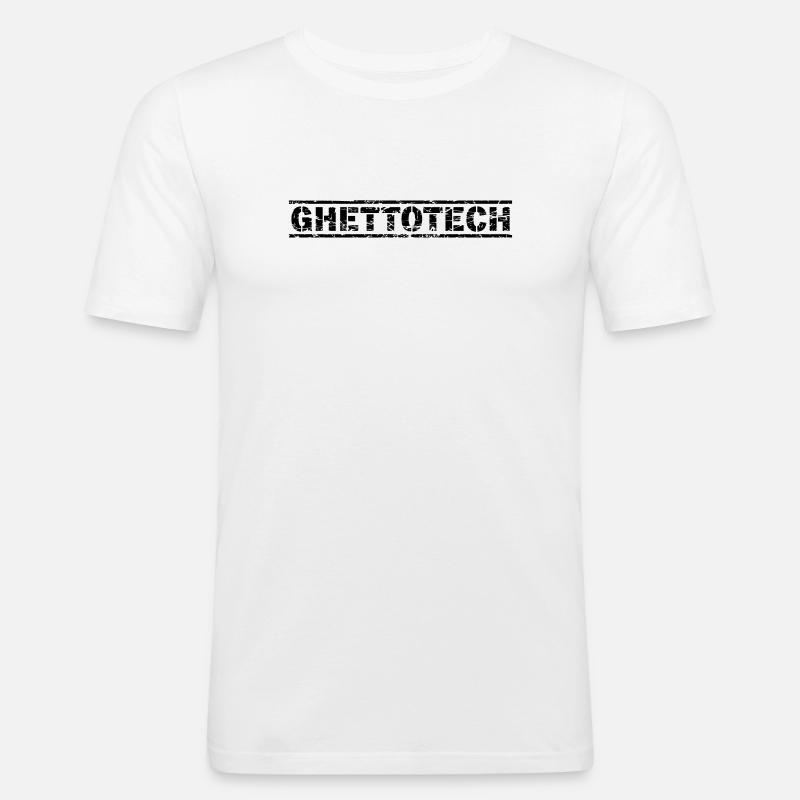 Ghettotech - Männer Slim Fit T-Shirt - Weiß