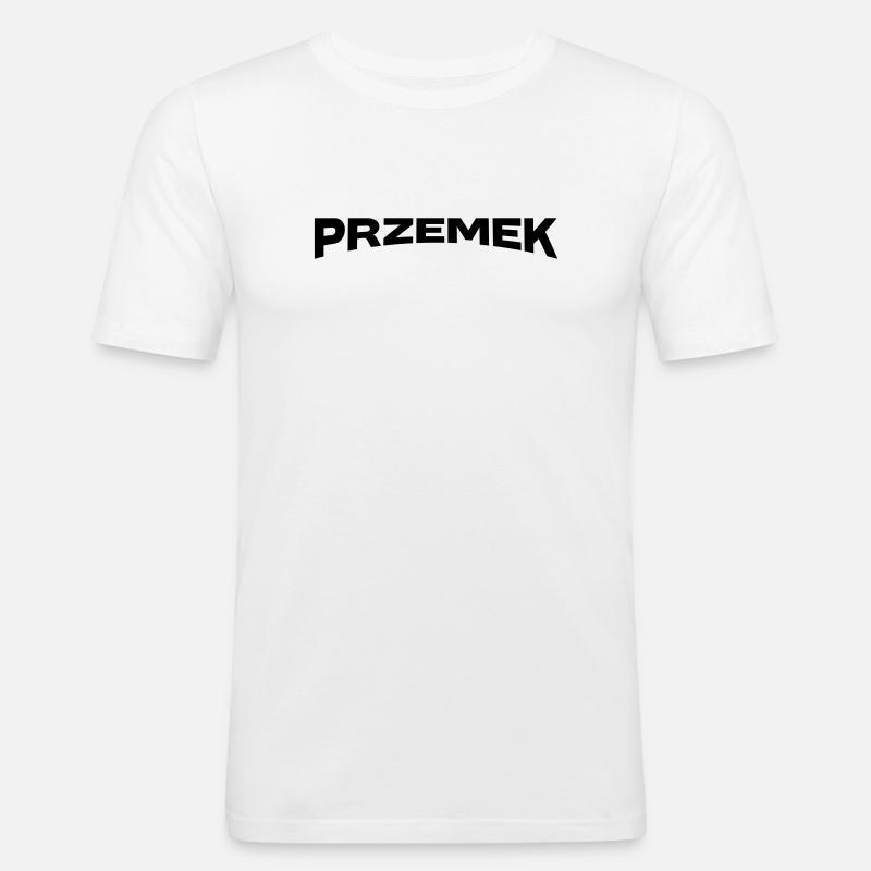 Przemek Name Geschenk - Männer Slim Fit T-Shirt - Weiß