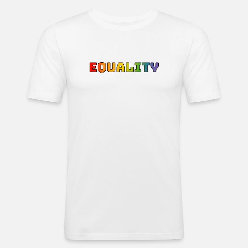 Regenbogen equality 1 - Männer Slim Fit T-Shirt - Weiß