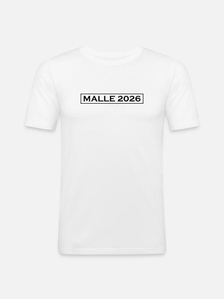 Malle 2026 Urlaub - Männer Slim Fit T-Shirt - Weiß