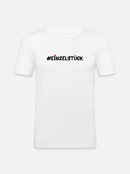 Einzelstück - Männer Slim Fit T-Shirt - Weiß