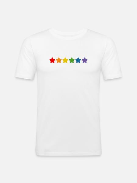 Rainbow Starlet LGBT lgbtqi queer - Men's Slim Fit T-Shirt - white