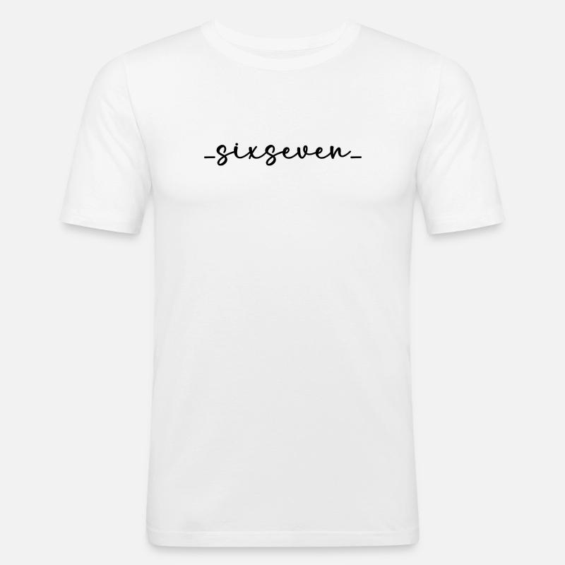 SixSeven - Maglietta aderente da uomo - bianco