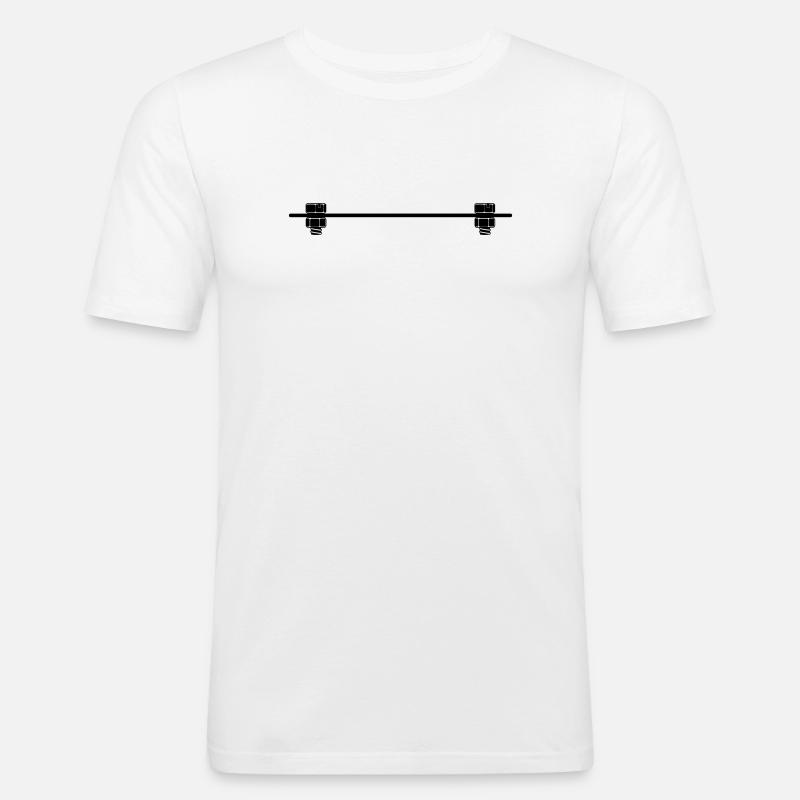 Logo Mutterschraube Platte - Männer Slim Fit T-Shirt - Weiß