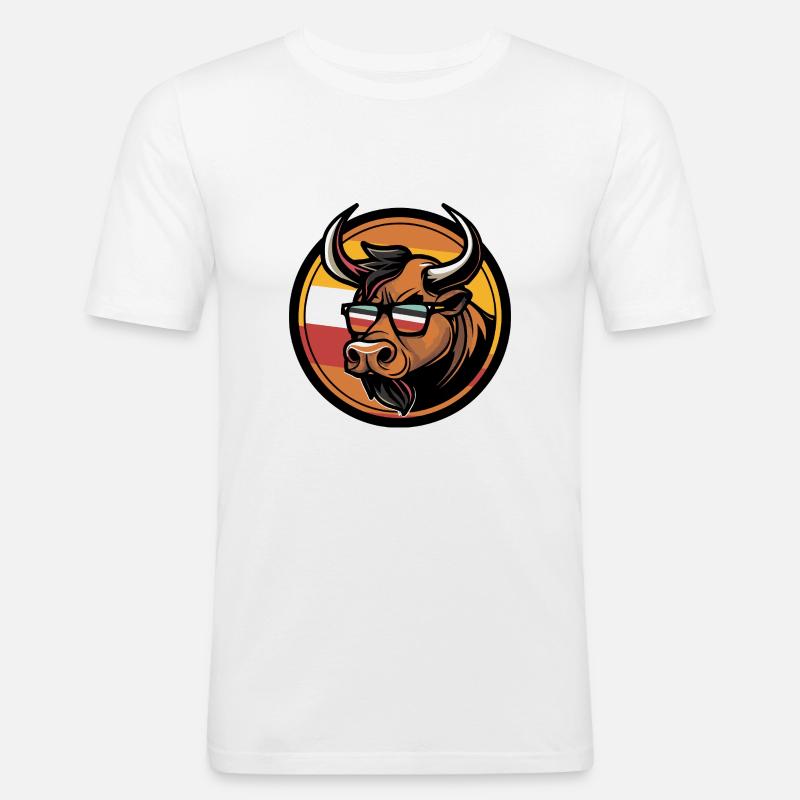Taurus Comic Cool Summer - Men's Slim Fit T-Shirt - white