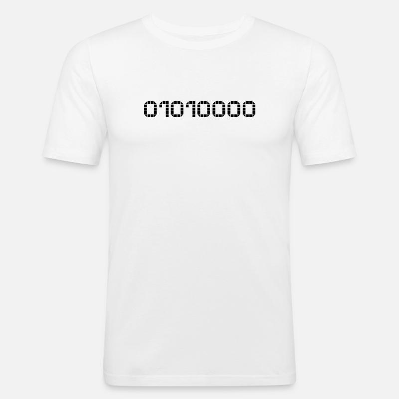 Binary notation - 80 - Men's Slim Fit T-Shirt - white