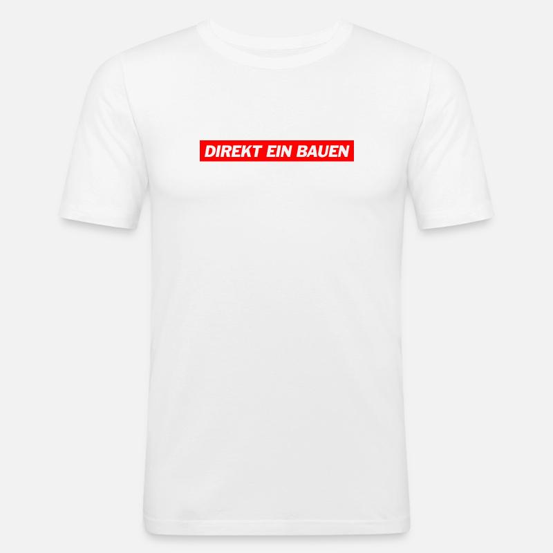 Direkt ein Bauen -  Deutsche Memes - Männer Slim Fit T-Shirt - Weiß
