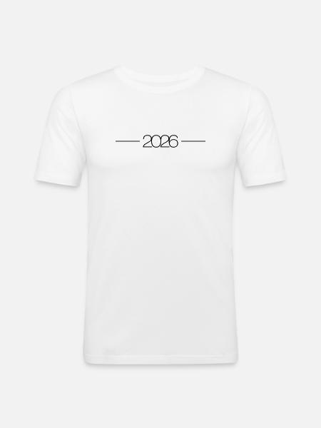 2026 year stroke - Men's Slim Fit T-Shirt - white
