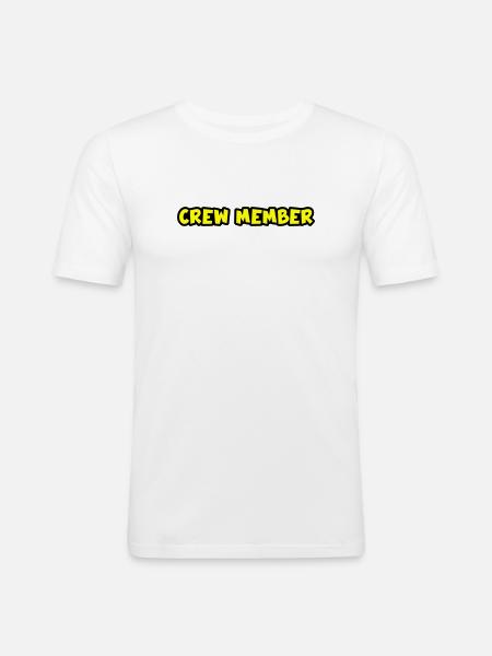 Crew Mitglied - Männer Slim Fit T-Shirt - Weiß