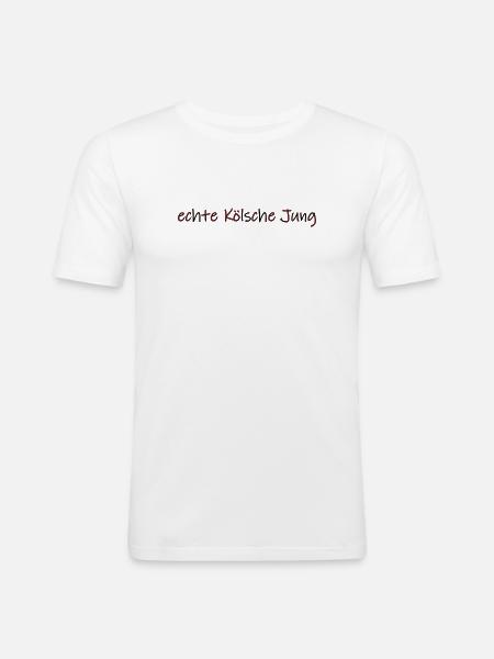 echte Kölsche Jung - Männer Slim Fit T-Shirt - Weiß