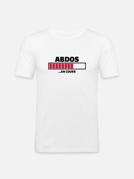 abdos en cours (v.2) - T-shirt près du corps Homme - blanc