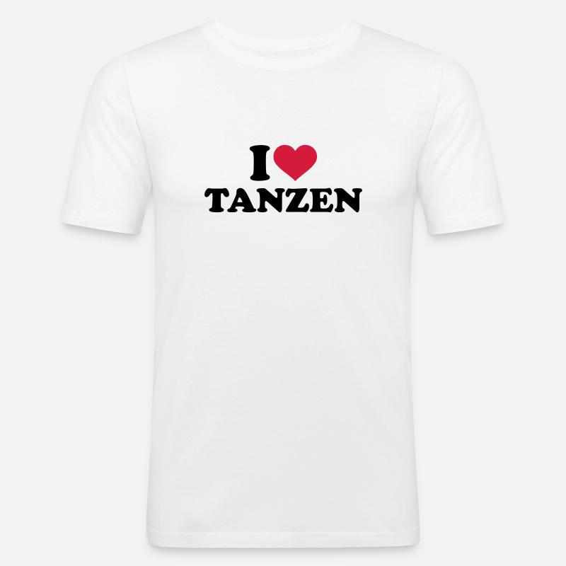 Tanzen - Männer Slim Fit T-Shirt - Weiß