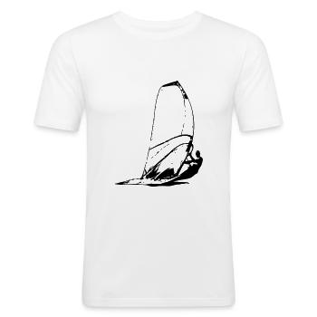 Windsurfing - Surfer - Männer Slim Fit T-Shirt - Weiß - Vorne - Nik (191cm)