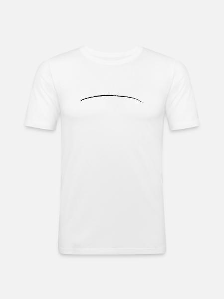 coup de pinceau rayé ligne - T-shirt près du corps Homme - blanc