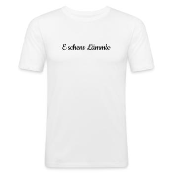 E schens Lämmle - T-shirt près du corps Homme - blanc - Devant - Nik (191cm)