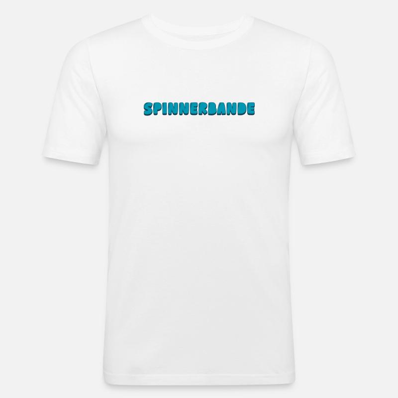 Spinnerbande - Männer Slim Fit T-Shirt - Weiß