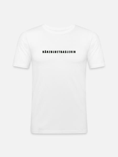 Härzbluetbaslerin Kanton Basel - Männer Slim Fit T-Shirt - Weiß