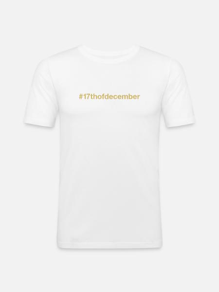 Né le 17 décembre Anniversaire - T-shirt près du corps Homme - blanc