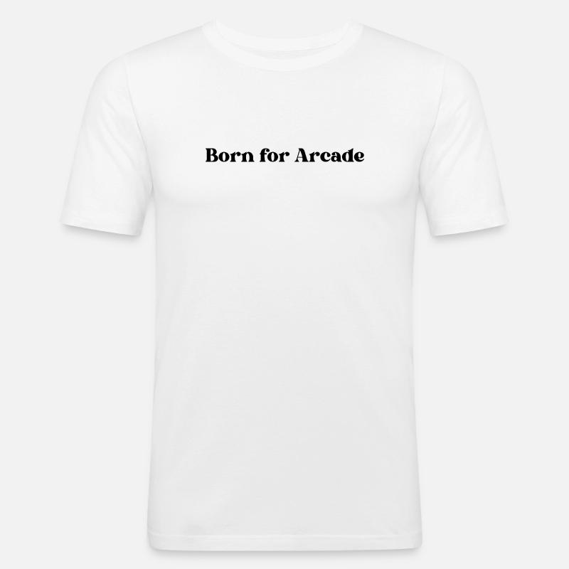 Born for Arcade - Männer Slim Fit T-Shirt - Weiß
