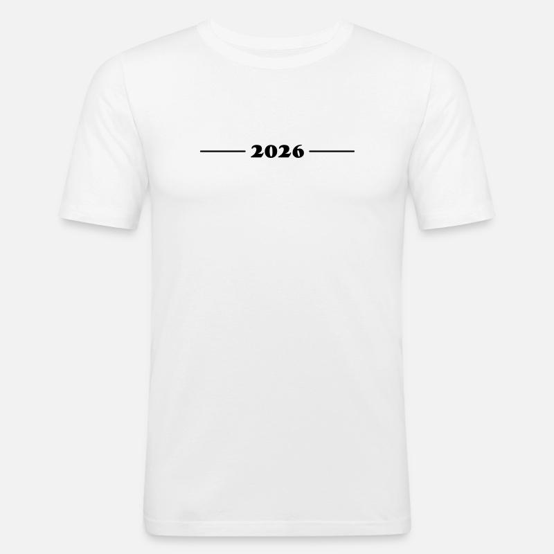 2026 hjerneslag - Slim Fit T-skjorte for menn - hvit