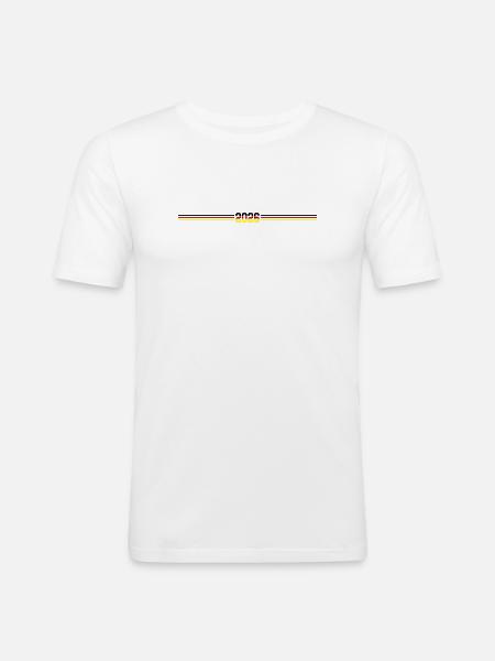 Drapeau allemand 2026 - T-shirt près du corps Homme - blanc