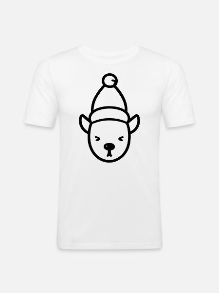 Christmas Reindeer - Men's Slim Fit T-Shirt - white