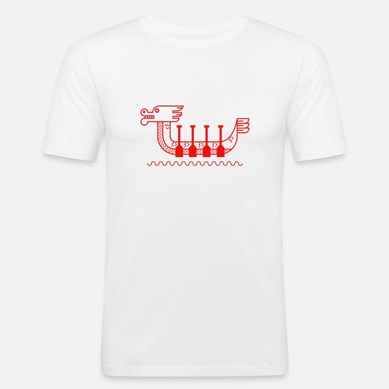 drachenboot chinesisches drachenboot-fest - Männer Slim Fit T-Shirt - Weiß