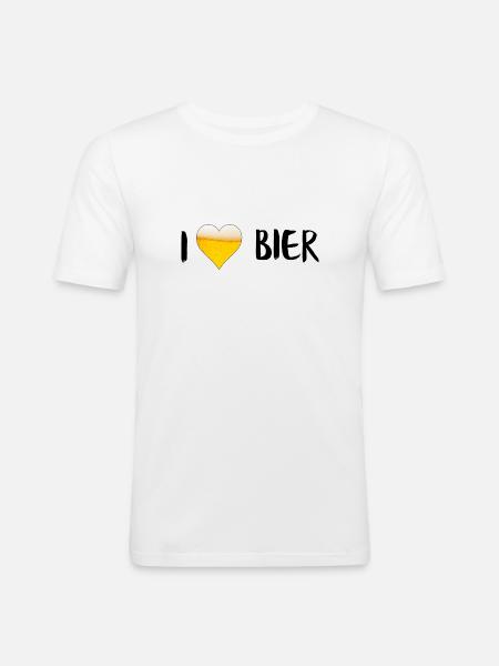 Bierliebe - Männer Slim Fit T-Shirt - Weiß
