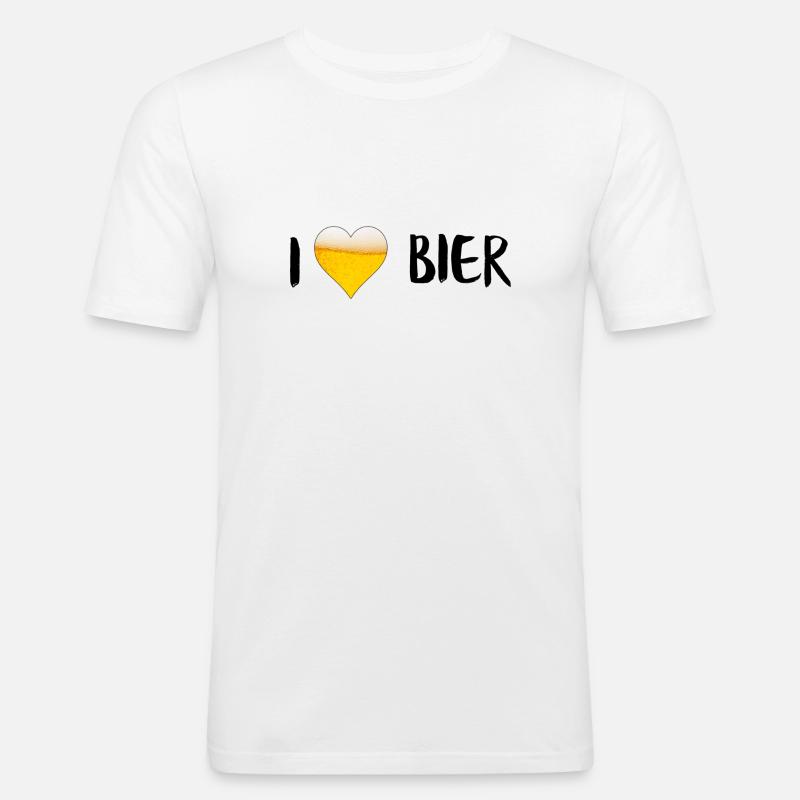 Bierliebe - Männer Slim Fit T-Shirt - Weiß
