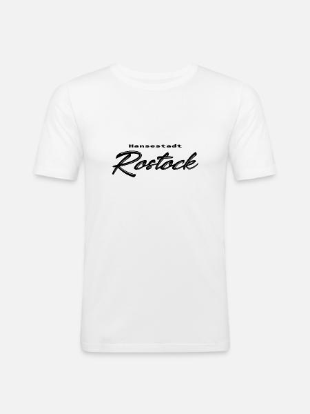 Hansestadt Rostock - Männer Slim Fit T-Shirt - Weiß