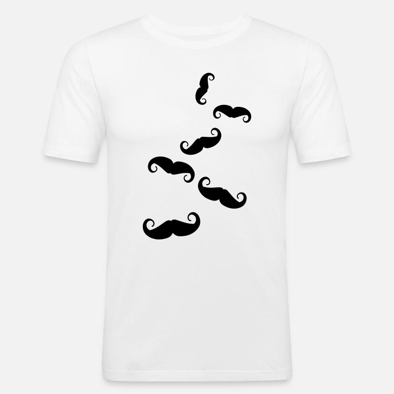 Schnurrbart symbol - Männer Slim Fit T-Shirt - Weiß