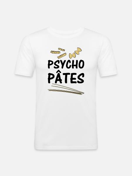 Psycho Pâtes - T-shirt près du corps Homme - blanc
