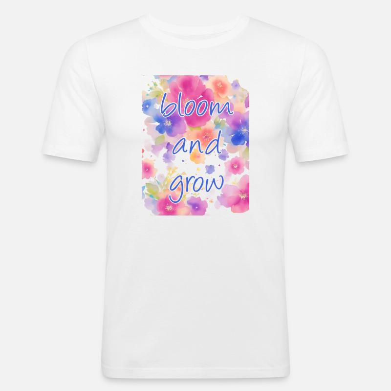 bloom and grow - Men's Slim Fit T-Shirt - white