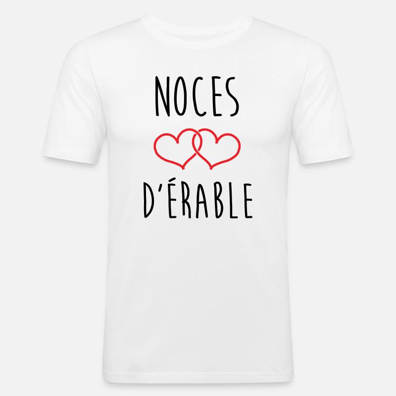 Maple Wedding, 58 års ægteskab - Herre Slim Fit T-Shirt - hvid