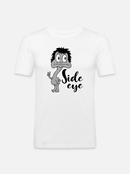 Sprüche Lustige Comic Side eye - Männer Slim Fit T-Shirt - Weiß