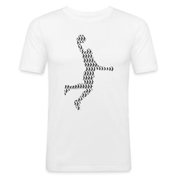 Basketballer Dunking Basketball Basketballspieler - Männer Slim Fit T-Shirt - Weiß - Vorne - Nik (191cm)