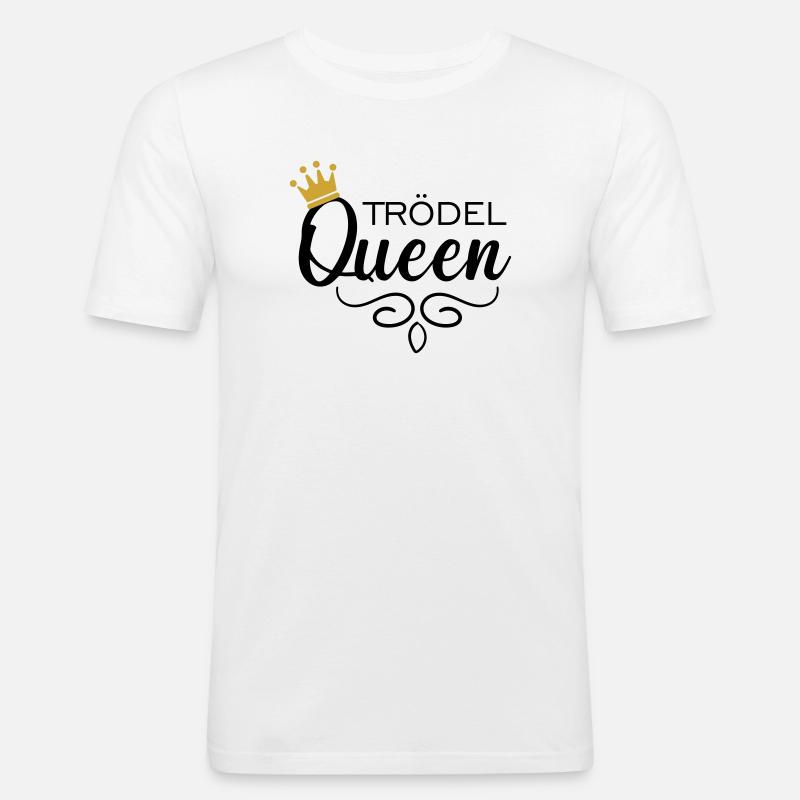 Trödel Queen - Männer Slim Fit T-Shirt - Weiß